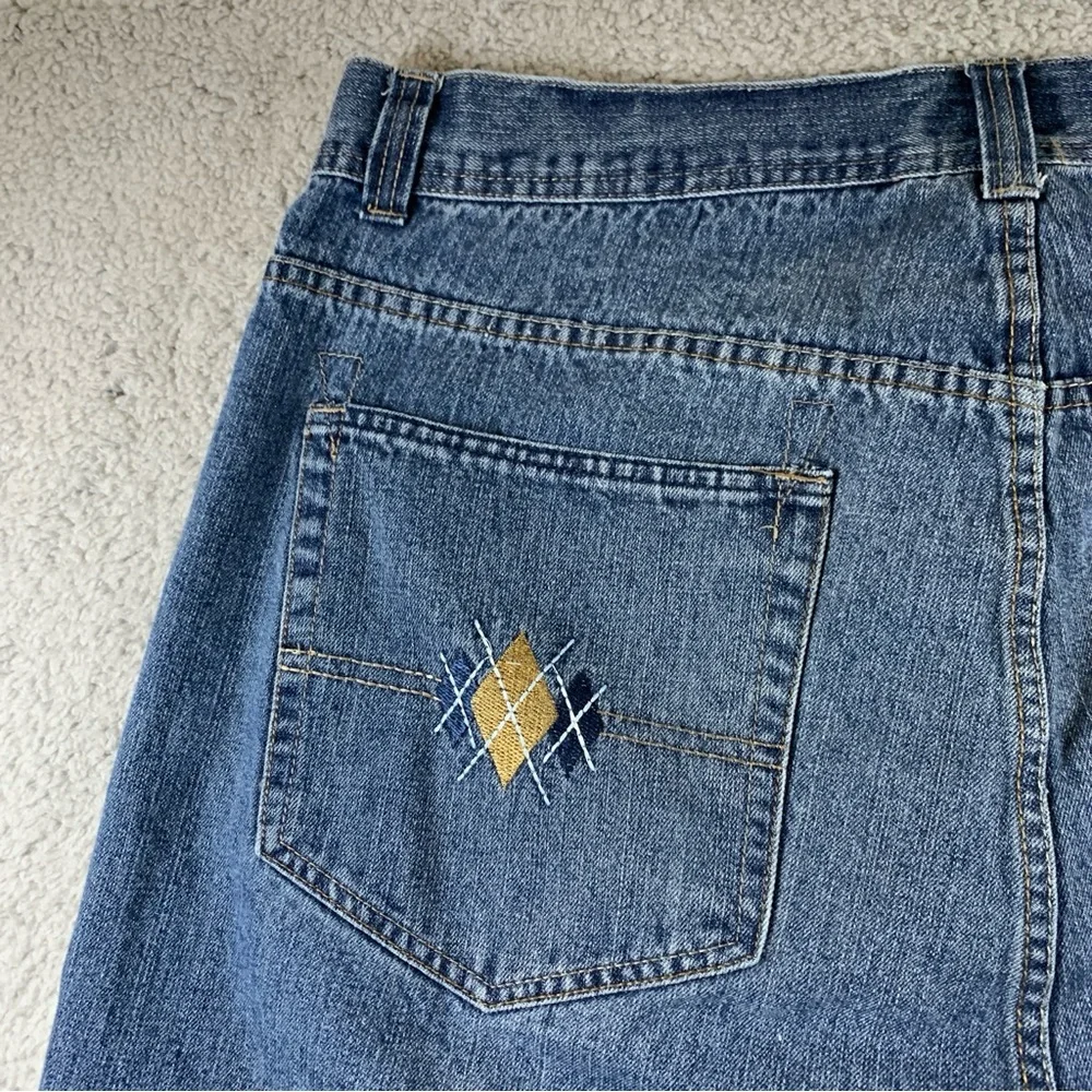 PHAT FARM Jeans Men's Zip Fly Embroidered Cotton Blue Denim 44x32 (Actual 42x30)